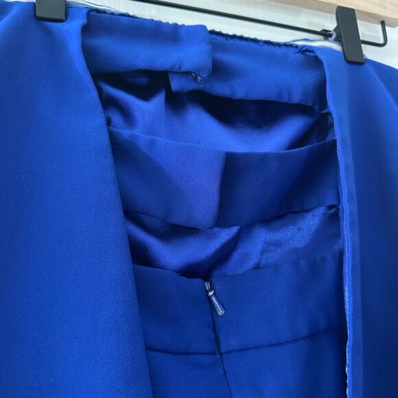 Jay Godfrey Womens Viola Strapless Cobalt Blue Crepe Mini Dress Size 6 Small - Picture 6 of 9